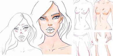 how to color skin color and shadows on the female body
