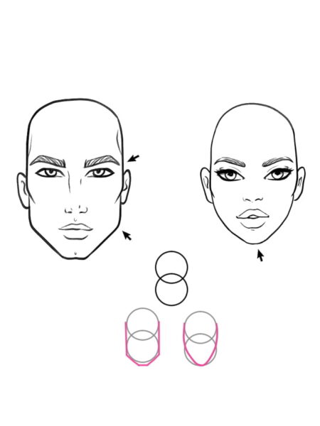 how to draw man woman body and face step 1 by I Draw Fashion – Differences: Male / Female figures how_to-draw-man-woman-body-and-face-step-1