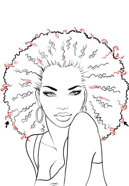 HOW TO DRAW AFRO HAIR?