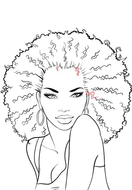 HOW TO DRAW AFRO HAIR?