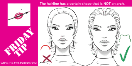 FRIDAY-TIP-how to draw the hairline in-fashion-sketches