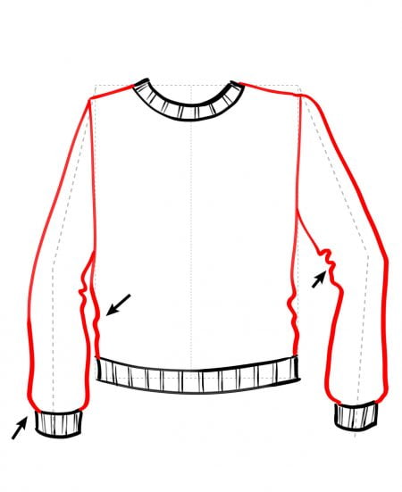 Sweater Technical Drawing At Getdrawings  Longsleeved Tshirt Transparent  PNG  498x600  Free Download on NicePNG