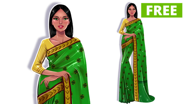 How to draw a saree 1 Fashion Croquis and Drawing Tutorials