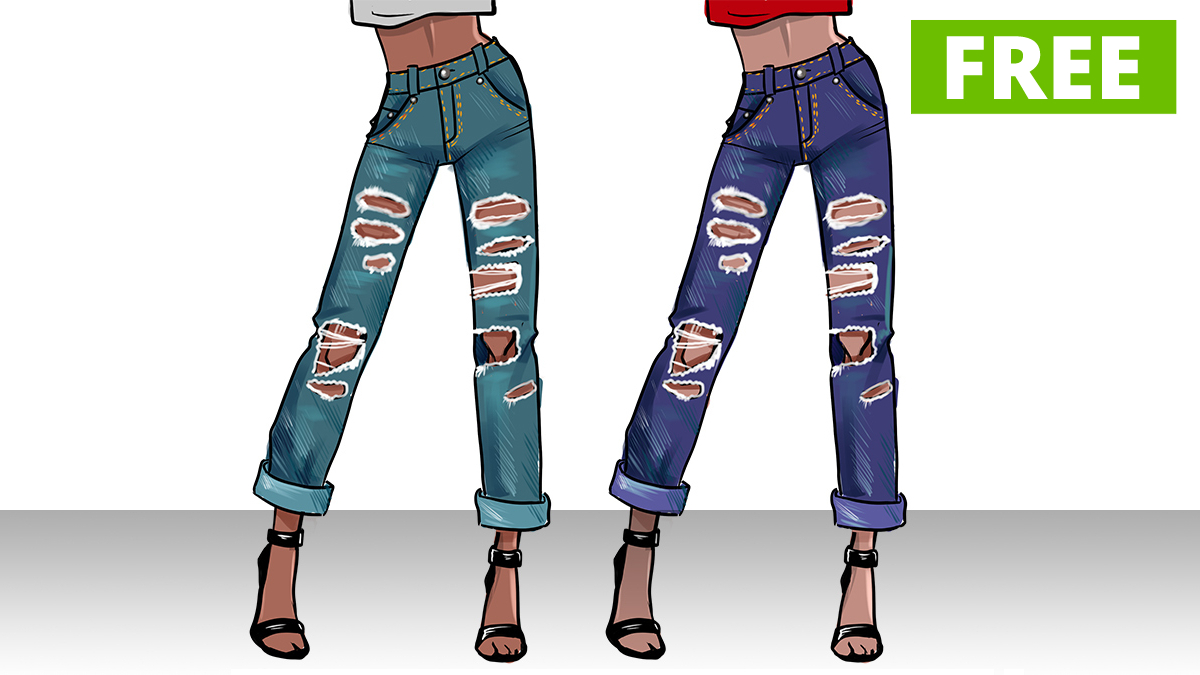 Skinny Jeans Sketch Vector Images (over 310)