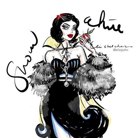 Elistjohn insta eli san juan – top 12 fashion disney illustrations Snow-white-art-by-eli-san-juan