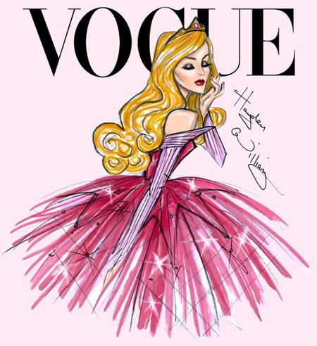 Hayden williams insta – top 12 fashion disney illustrations Sleeping-beauty-on-vodue-cover-illustration-by-hayden-williams