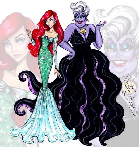 Hayden williams – top 12 fashion disney illustrations Fashion-illustration-of-ariel-and-ursula-by-hayden-williams