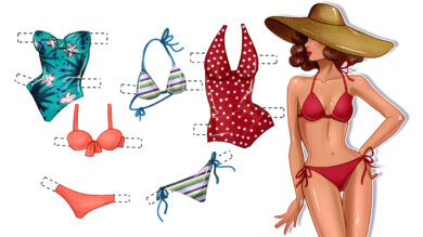 how to draw swimsuits tutorial step by step