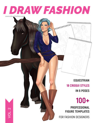Equestrian fashion croquis sketchpad by I Draw Fashion – Equestrian Equestrian 4 Fashion Croquis and Drawing Tutorials