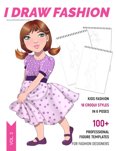 Kids girls Fashion Figure Template Fashion Croquis Kids 