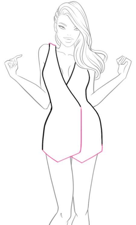 Wrap dress sketch sales