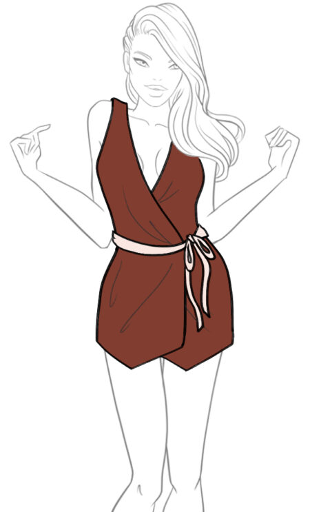 Wrap dress sketch hotsell