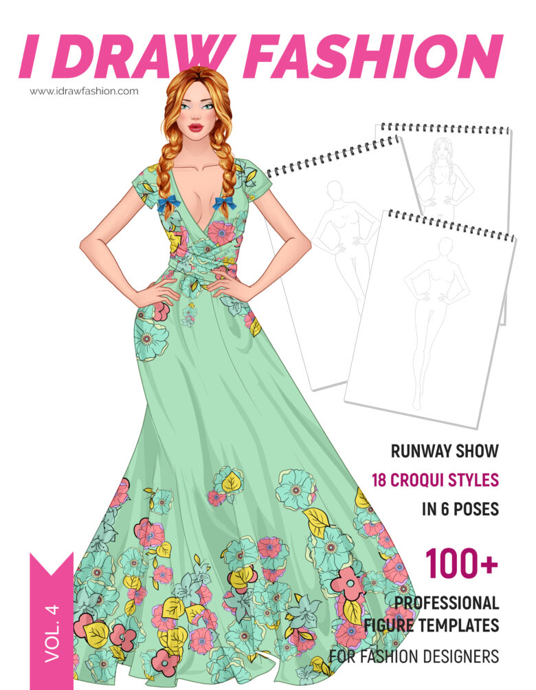 FRONT COVER I Draw Fashion 100 Professional Figure Templates for Fashion Designers v4 by I Draw Fashion – Runway runway fashion croquis sketchpad for designers