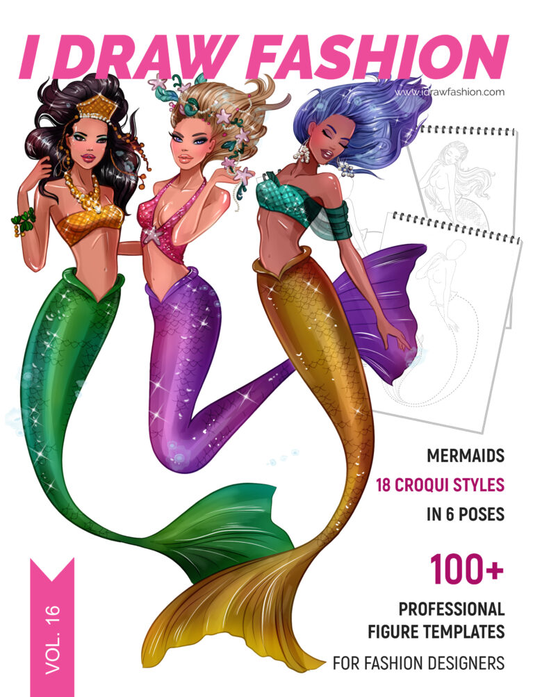 16 by I Draw Fashion – Mermaids Mermaids 1 Fashion Croquis and Drawing Tutorials