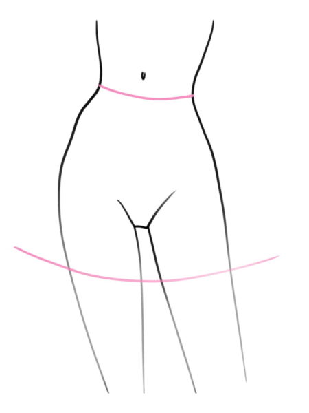 How to draw pleated skirt step 1