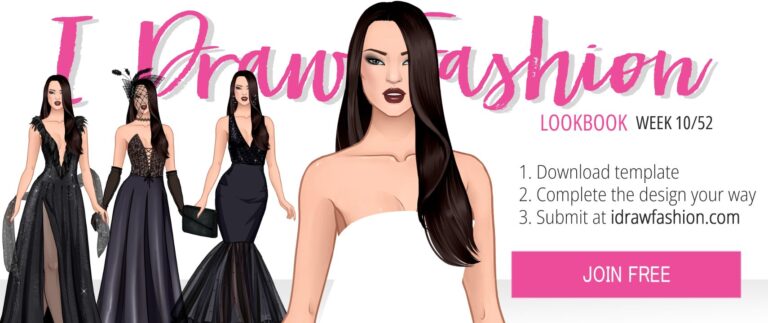 Lookboook fashion design challenge week 10cover – challenge, contest, fashion illustration, goth, lookbook – week 10 /52 - black textures