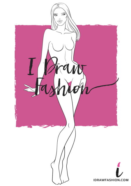 Woman Fashion Template - 9 heads figure croqui front view