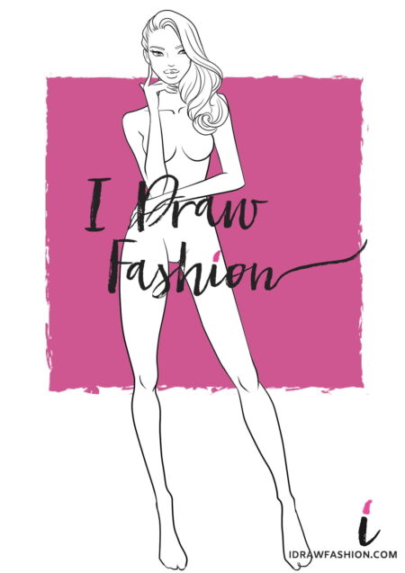 Woman Fashion Template - 9 heads figure croqui front view