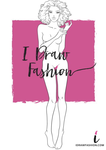 Woman Fashion Template - 9 heads figure croqui front view