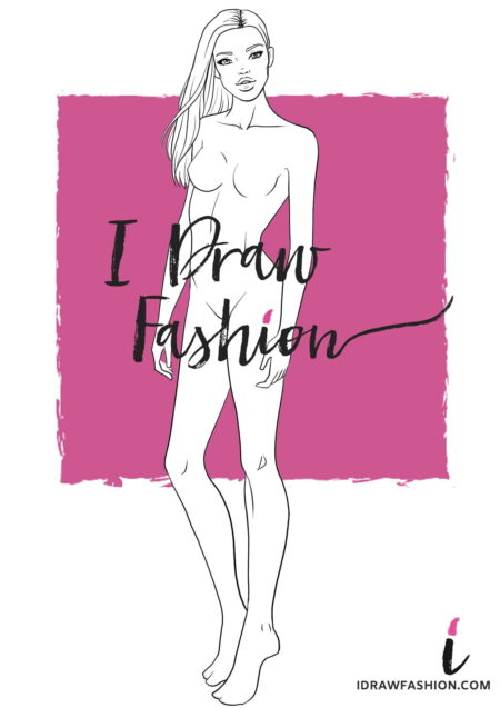 Woman Fashion Template - 9 heads figure croqui front view