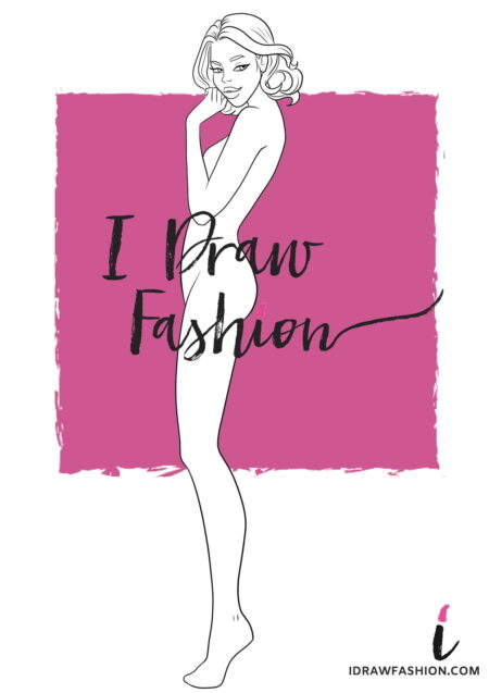 Woman Fashion Template - 9 heads figure croqui front view