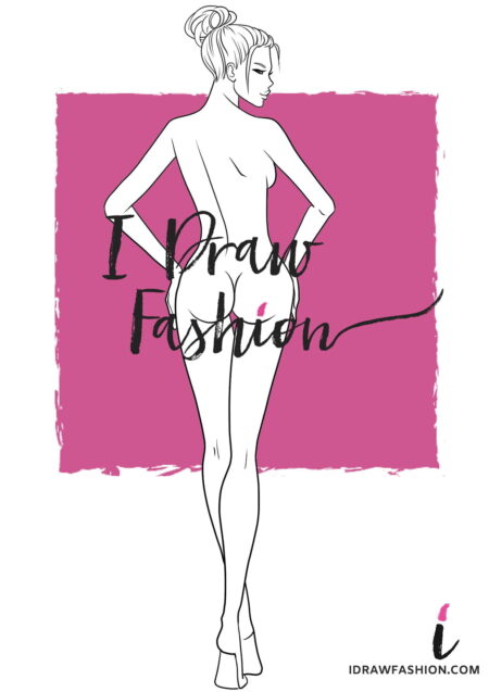Back View Fashion Template - women croquis 