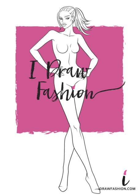 Fashion template 049 a – fashion template 049 Woman fashion template - 9 heads figure croqui front view