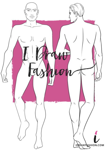 Front and Back view Fashion Template - men croqui