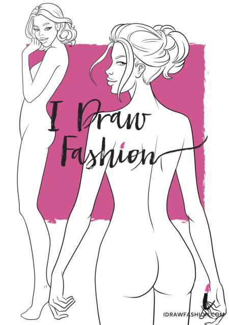 Back View Fashion Template - women croquis for lingerie design and swimsuits