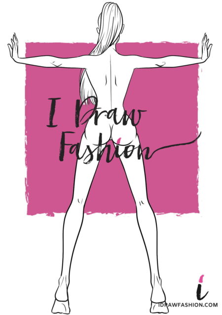 Back View Fashion Template - women croquis