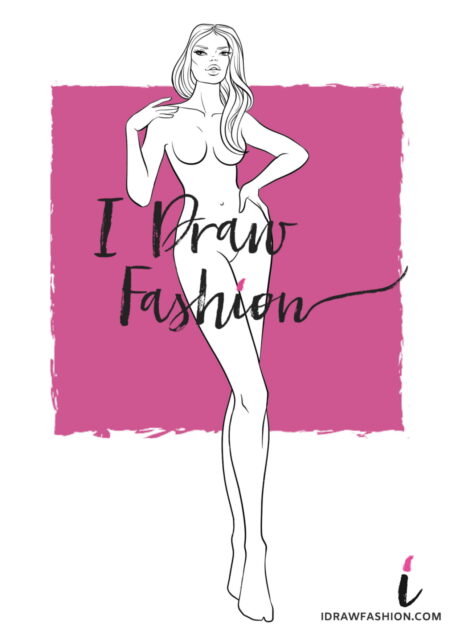 Woman Fashion Template - 9 heads figure croqui front view
