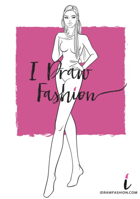 Woman Fashion Template - 9 heads figure croqui front view