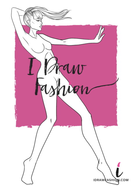 Woman Fashion Template - 9 heads figure croqui front view
