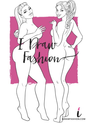 Plus Size- Front and Back view Fashion Template - women croqui