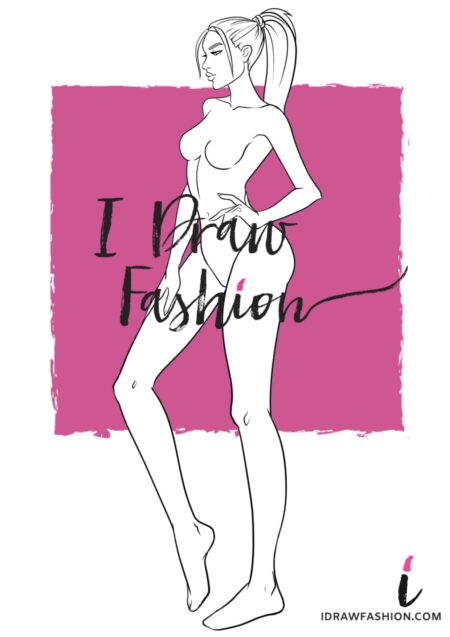 Woman Fashion Template - 9 heads figure croqui front view