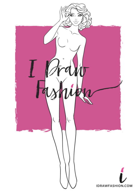 Woman Fashion Template - 9 heads figure croqui front view