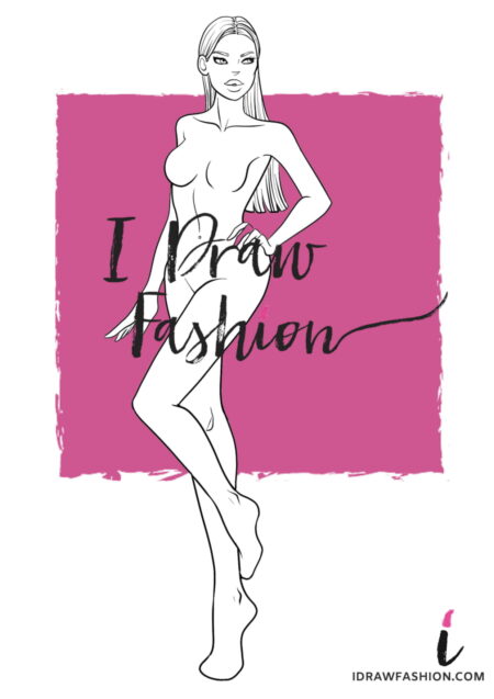 Woman Fashion Template - 9 heads figure croqui front view