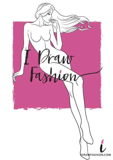 Woman Fashion Template - 9 heads figure croqui front view sitting