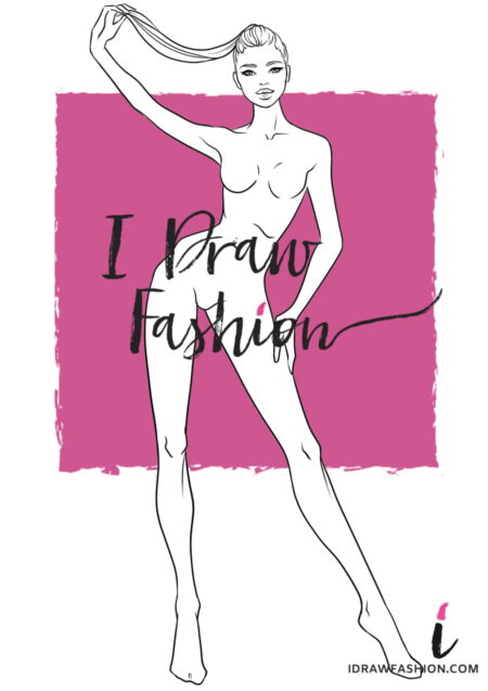 Woman Fashion Template - 9 heads figure croqui front view