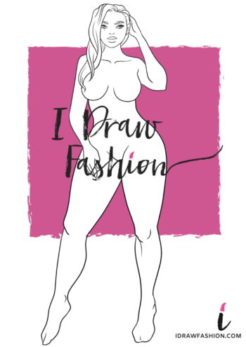 Plus Size Fashion Template - women croqui