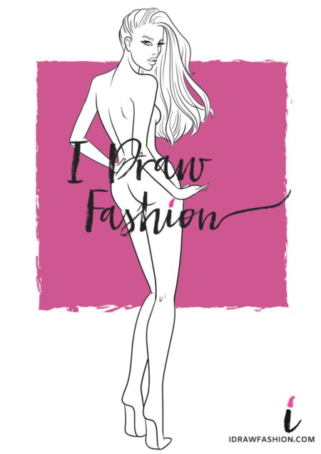 Back View Fashion Template - women croquis