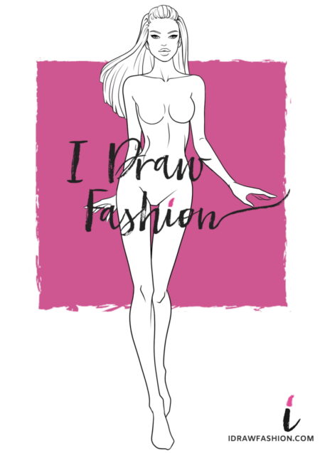 Woman fashion template - 9 heads figure croqui