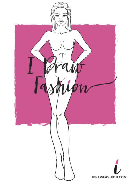 Woman fashion template - 9 heads figure croqui