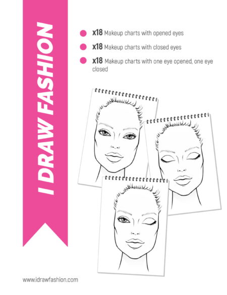 Face chart white model oblong back &ndash; white model- oblong