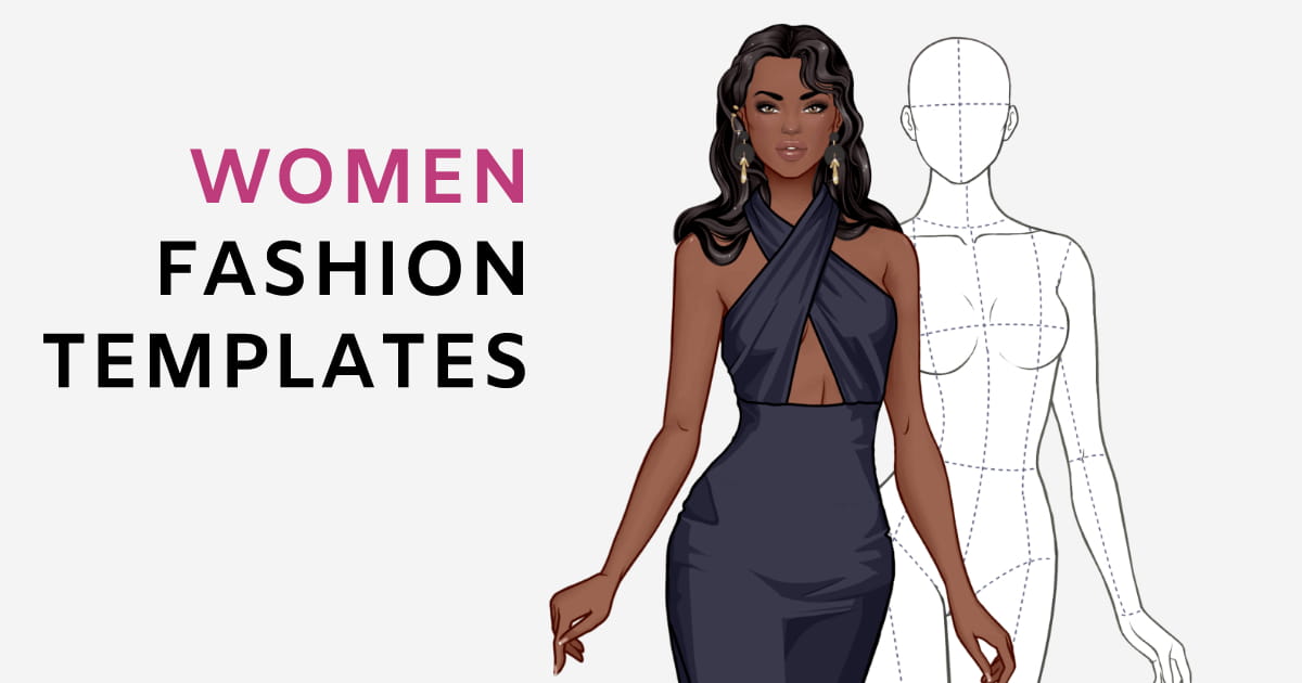 Female fashion sketch template sale